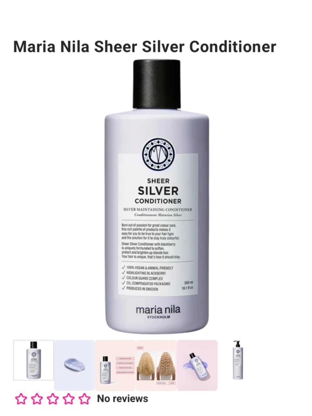 Maria Nila Sheer Silver Conditioner (VEGAN)
